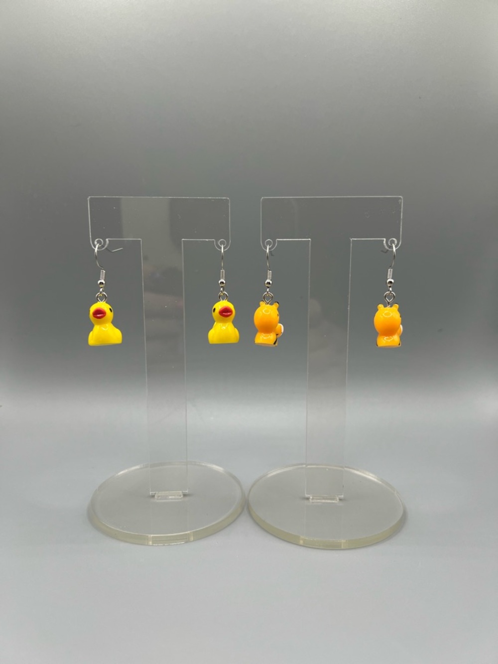 Yellow Duckling Kids Dangle Earrings - Cute Duck Design - Handmade #E0224C